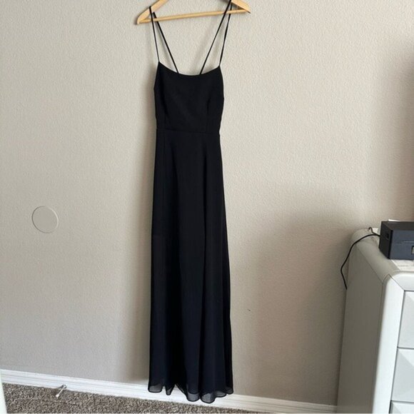 Express Black Chiffon Corset Maxi Dress Sz Small Whimsical Romantic Elegance - Picture 2 of 14